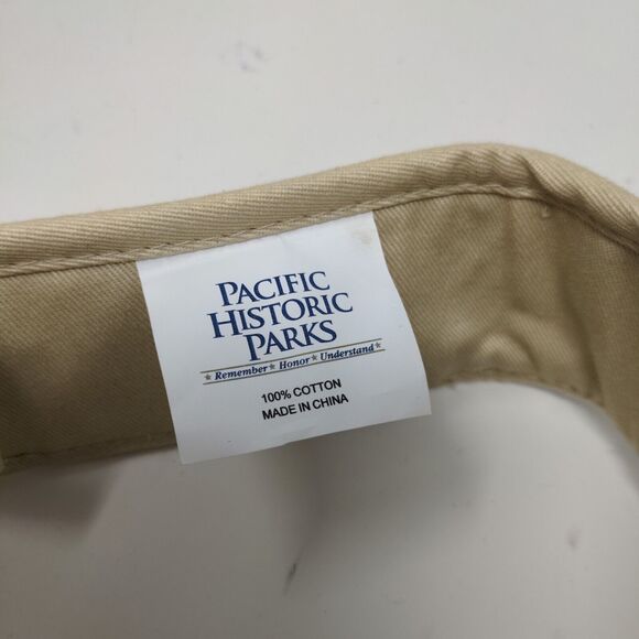 USS Arizona Men's Strapback Visor Hat Pearl Harbor Hawaii Tan Embroidered - Picture 12 of 12